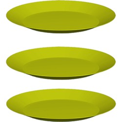 20x ontbijt/diner bordjes van hard kunststof 26 cm in het groen - Campingborden