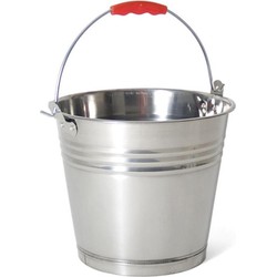 Zinken emmer/bloempot/plantenpot met handvat 7 liter - IJzeren emmer / teil