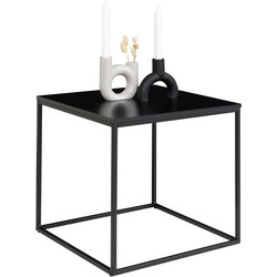Vita Sidetable - Side table with black frame and black top 45x45x45 cm