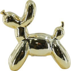 Ornament- Money Bank Balloon Dog- Ceramics- Gold-17x7x17cm