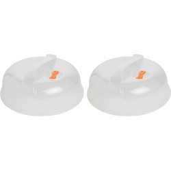 2x Magnetrondeksel/afdekschalen voor eten 26 cm - Magnetrondeksel