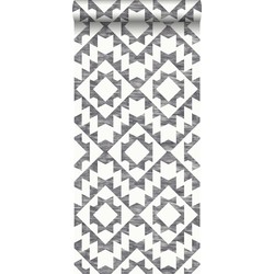 ESTAhome behang Marrakech aztec tapijt zwart en wit
