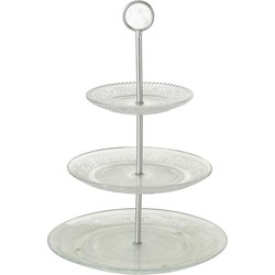 Gebak etagere glas 3-laags 35 cm - Etageres