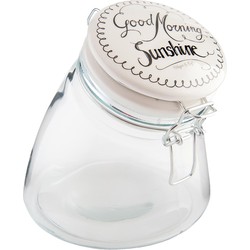 Clayre & Eef Voorraadpot  1200 ml Glas Goodmorning Sunshine Voorraadbus