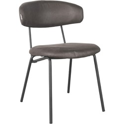LABEL51 Eetkamerstoel Zack - Antraciet - Micro Suede - Black Frame