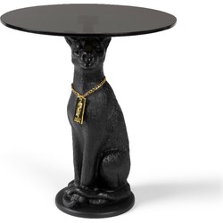 BOLD MONKEY Proudly Crowned Panther Side Table Black