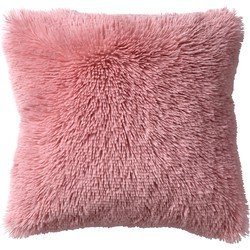 Dutch Decor FLUFFY - Sierkussen 45x45 cm - superzacht - effen kleur - Coral Blush - roze - Dutch Decor