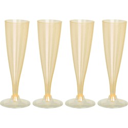 EH Prosecco/champagneglazen - 4x - geel - kunststof - 130 ml - herbruikbaar - Champagneglazen