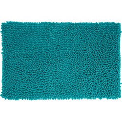 Atmosphera Badkamer kleedje/badmat voor de vloer - 50 x 80 cm - aqua blauw - Badmatjes