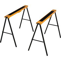 4goodz 2 stuks Zaagbok Staal Schragen 100x49x62-90 cm max 100 kg - Geel Zwart