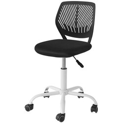 Bureaustoel - Ergonomische bureaustoel - In hoogte verstelbaar - 360º draaibare wielen - Zwart - 77-89 cm