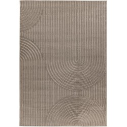 Viva Indoor & Outdoor - Laagpolig Japandi Buitenkleed - Effen - Vloerkleed Grijs- 160x230 CM