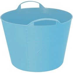 Flexibele emmer - blauw - 15 liter - kunststof - 35 x 29 cm - Wasmanden