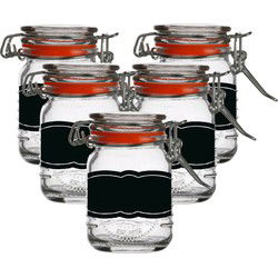 Weckpotje/inmaakpotje - 10x - 70 ml - glas - met beugelsluiting - incl. etiketten - Weckpotten