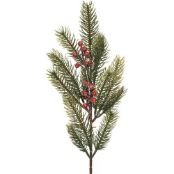 Decoris kersttak - groen met bes - 52 cm - voor kerststukjes - Decoratieve tak kerst