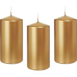 12x Kaarsen goud 6 x 12 cm 40 branduren sfeerkaarsen - Stompkaarsen