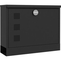 Wandbrievenbus modern - Afsluitbaar met slot - 36,5x11,5x29 cm - Zwart