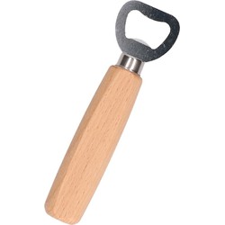 Flessenopener - hout/metaal - 14 cm - bierflesje opener - Flesopeners