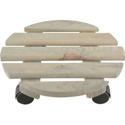 Esschert Design Plantentrolley - op zwenkwielen - hout - 28 cm - tot 100 kg - Planten onderzetter