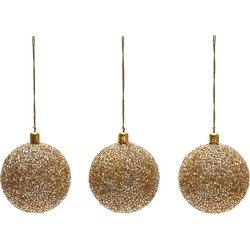 Kave Home - Set van 3 grote decoratieve goudkleurige hangende ballen Briam