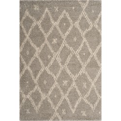 Safavieh Shaggy Indoor Woven Area Rug, Arizona Shag Collection, ASG747, in Grey & Ivory, 155 X 229 cm