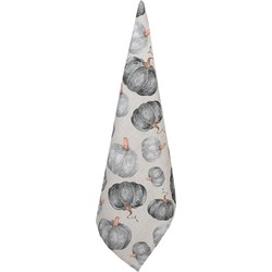 Clayre & Eef Theedoek 50x70 cm Grijs Katoen Pompoen