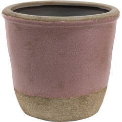 Clayre & Eef Bloempot  Ø 19x19 cm Roze Beige Keramiek Rond Bloempot binnen