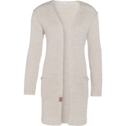 Knit Factory Ruby Gebreid Dames Vest - Beige - 36/38 - Met steekzakken