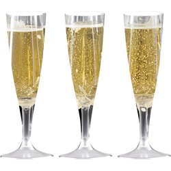 Santex Champagneglazen - 30x - plastic - 140 ml - transparant - herbruikbaar - Champagneglazen