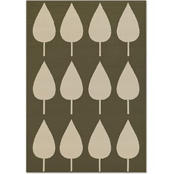 Kindervloerkleed Adventures - Lovely Leaves - Groen / Creme - 120x170 cm