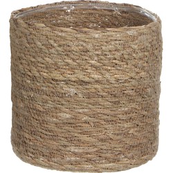 Mica Decorations Plantenpot - rotan - bruin - plantenmand - 18 x 18 cm - Plantenpotten