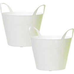 Prosperplast Flexibele Emmer - 3x - 30 liter - wit - wasmand - kuip - Wasmanden