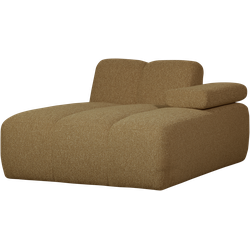 WOOOD Mojo Chaise Longue Elementenbank Rechts - Bouclé - Geel/Bruin