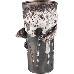 PTMD Bloempot Laverae - 27x26x47 cm - Keramiek - Bruin