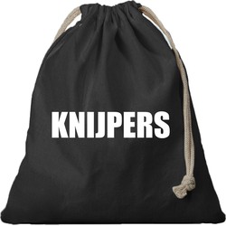 1x Katoenen knijpers opberg tasje zwart 25 x 30 cm - knijperszakken