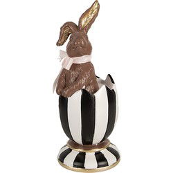 Clayre & Eef Decoratie Beeld Konijn 19 cm Bruin Polyresin Paasdecoratie