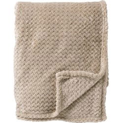 Dutch Decor MARA - Plaid 150x200 cm - superzachte deken met zigzagpatroon - Pumice Stone - beige - Dutch Decor