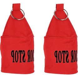 Esschert deurstopper Neon - 2x - 2,5 kg - canvas - rood - 13 x 13 x 28.5 cm - Deurstoppers