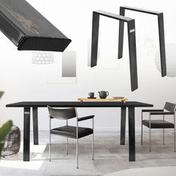 Set van 2 tafelpoten Loft 75x72 cm profiel 8x2cm gemaakt van staal U-vorm ML ontwerp