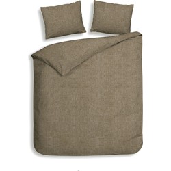 Heckett & Lane Dekbedovertrek Franela Simply Taupe 200 x 200 220 cm + 2 slopen 60 x 70 cm