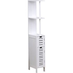 Badkamerkast Miami 2 deuren en 2 legplanken 30x18x130 cm - Wit
