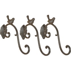 Esschert Design Muurhaak voor plantenpotten - 3x - gietijzer - 27x24cm - Plantenbakhaken