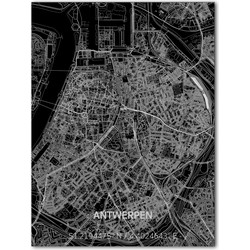 Aluminium Citymap Antwerpen 120x80 cm 