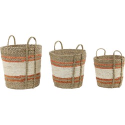 Light&living Mand S/3 max Ø40x40 cm GAMEIRO naturel-wit-oranje