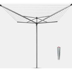 Droogmolen Topspinner, 50 meter met metalen grondanker, doorsnede 45 mm - Metallic Grey