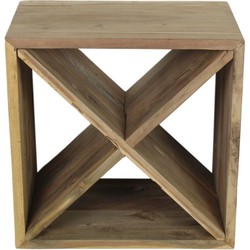 HSM Collection-Wijnrek 12 Flessen Gekruisd-45x30x45-Naturel-Teak