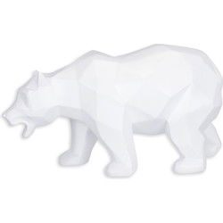 A RESIN POLYGONAL FIGURINE OF A BEAR, WHITE