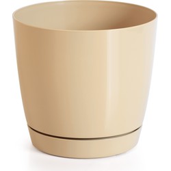 Prosperplast plantenpot/bloempot - kunststof - mat goud - D21 x H19 cm - Plantenpotten