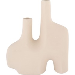 Vase - Vase in sand ceramic with two openings 8x23,5x27 cm