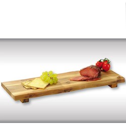 Snijplank - FSC Acacia Houten Grote Snijplank met voet - Snij plank - Eten presenteren - Afm. 53 x 19 x 4  cm